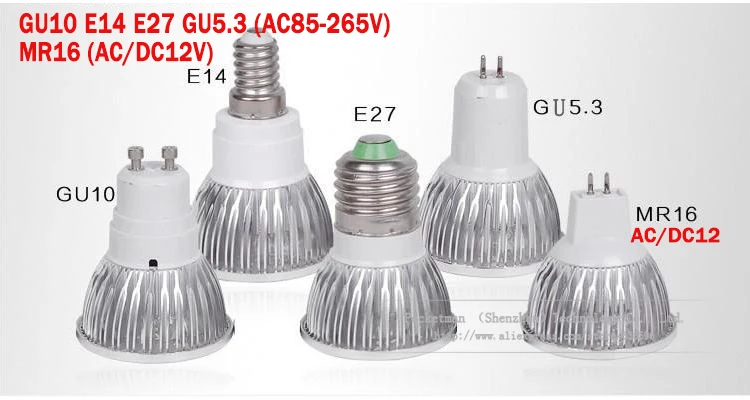 MR16-GU5.3 Светодиодный точечный светильник с высокой яркостью, 12 В, 220 В, 110 В, 3 Вт, 4 Вт, 5 Вт, 9 Вт, 12 Вт, 15 Вт, Светодиодный точечный светильник, лампа, гу 5,3 светодиодный светильник