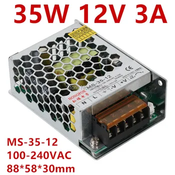 

1pcs new solution 12V 3A 35w switching power supply 12V driver for LED strip AC 100-240v input to DC 12v 85*58*30mm MS-35-12