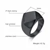 Assorted Colors Signet Ring for Men Stainless Steel Quadrangle Flat Top Square Mens Jewellery ► Photo 3/6