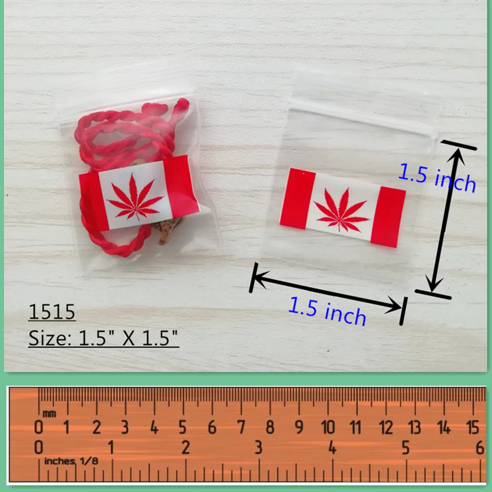 1515 мини-сумки красный 4:20 дизайн 100 шт Пластиковые ZipLock Сумки самопрессованные многоразовый уплотнитель полиэтиленовый мешок 1," x 1,5"