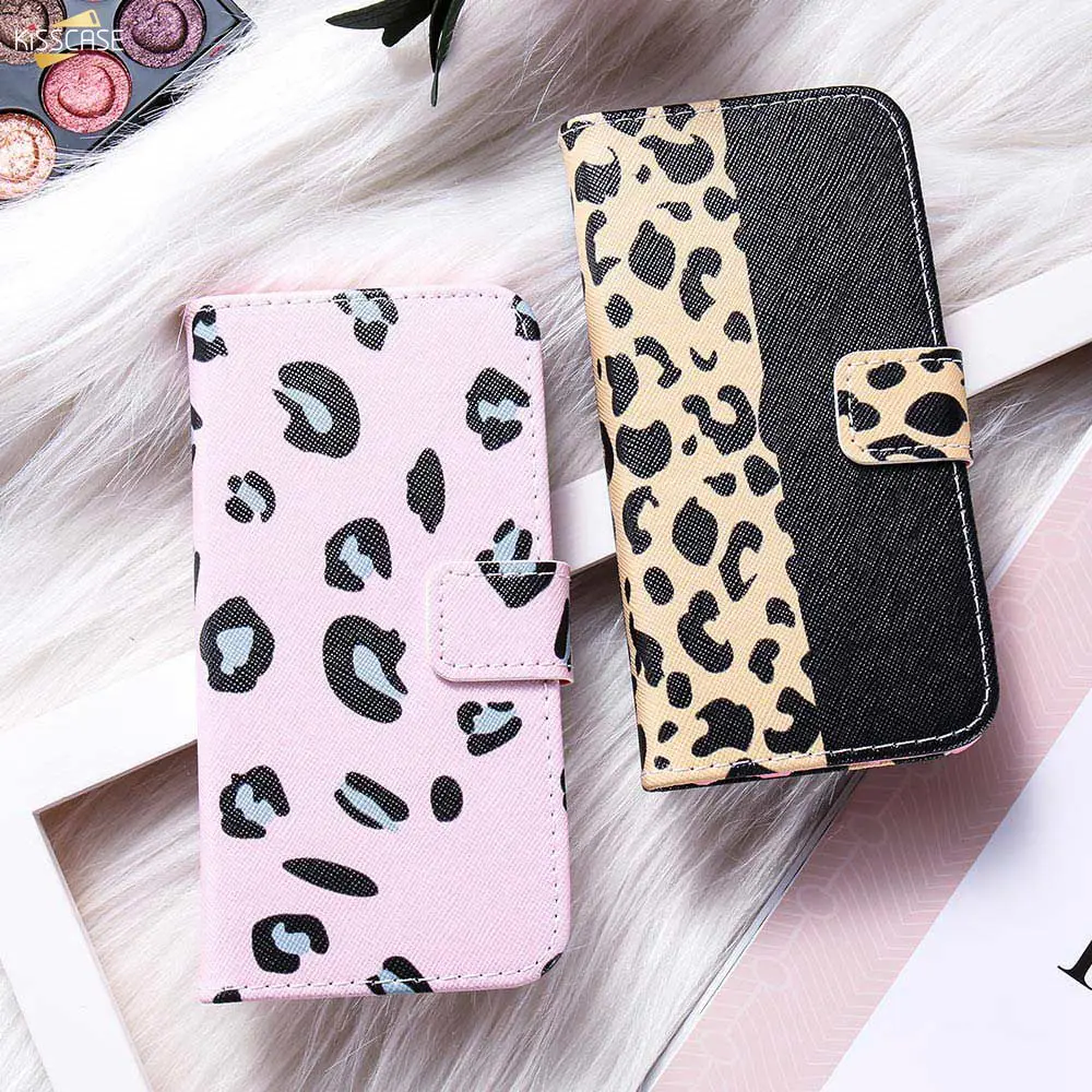 KISSCASE пикантные леопардовые узор чехол для samsung S10 S10E плюс S7 S8 S9 кожаный бумажник Note