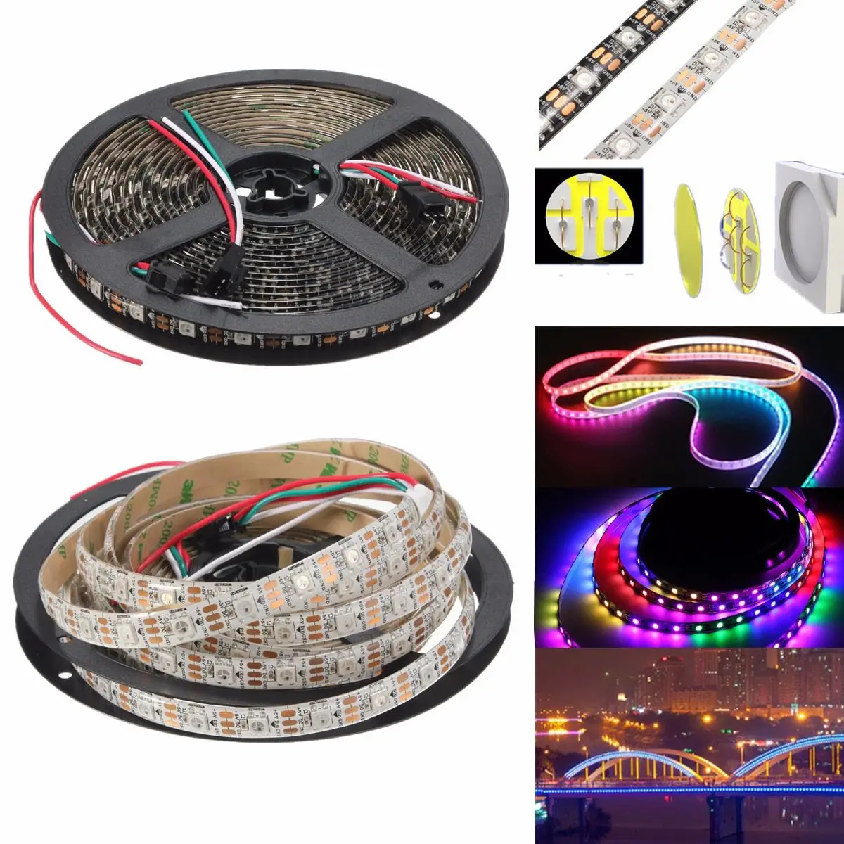 Aliexpress Led Strip 72W Super Bright LED Strip Light 4M 240LEDS WS2812B 5050 RGB Waterproof