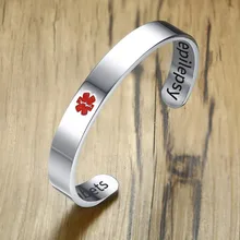 Персонализированные манжеты браслет мужской медицинский диабетический ID браслет Аллергия Предупреждение лекарство ручной штамповкой Pulseira