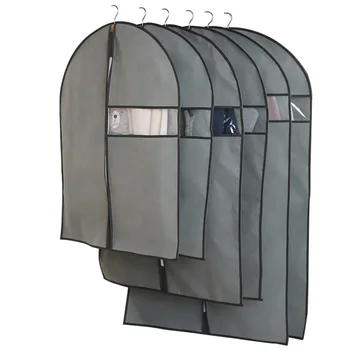 

Clothes Dust Cover Non-woven fabric Case for Household Hanging-type Coat Suit Protect Storage Bag Wardrobe Organizer JF011