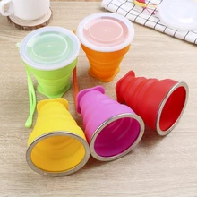 Water Drinking Cup For Outdoor Travel Portable 200ml Retractable Folding Telescopic Collapsible Cups Tea Cup Silicone