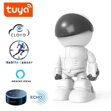 Alexa echo tuya, детский монитор, робот-камера, 1080 P, HD сеть, IP, ночное видение, обнаружение движения, двухсторонняя аудио камера, домашнее животное, умный дом