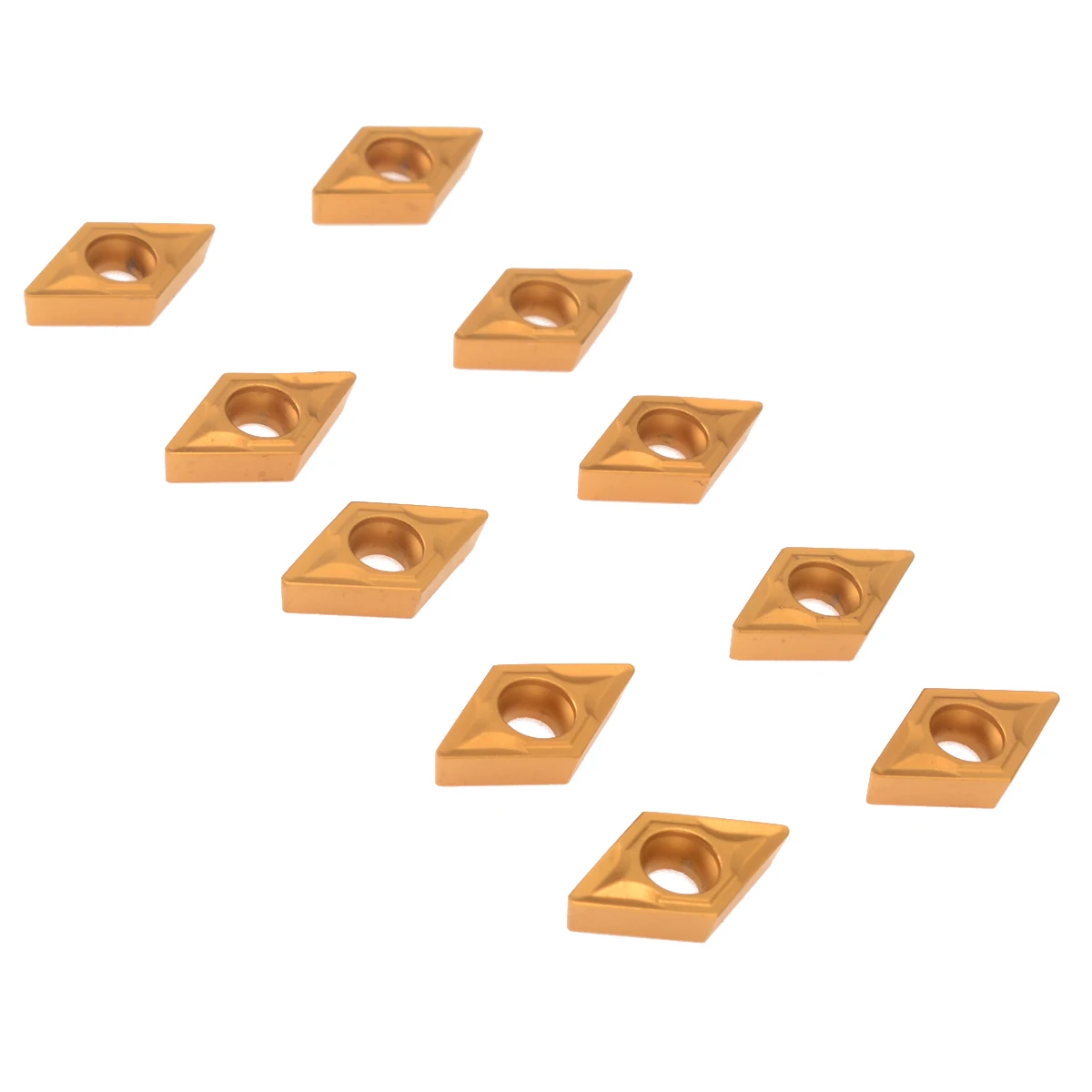 

10pcs/Set DCMT070204 US735 DCMT21.51 Carbide Blades Golden Inserts Durable Cutter for CNC Lathe Turning Tool Boring Bar