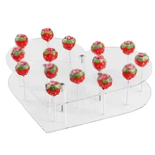 DIY прозрачный 15 отверстий в форме сердца торт поп-леденец вечерние партии стенд