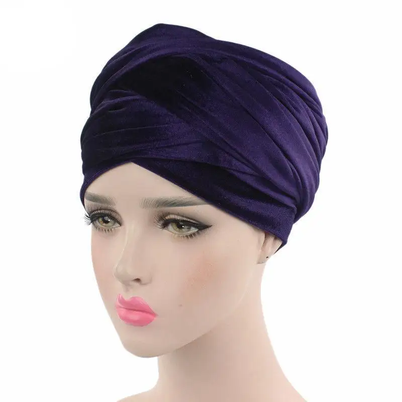 Новинка Женская бархатная длинная шапка хиджаб подшарф мусульманский тюрбан