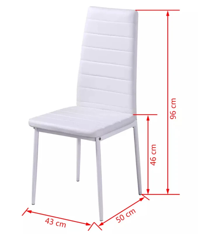 VidaXL 5pcs. Dining Table Set Black And White Tempered Glass Table Top 1 Black Table And 4 White Chairs Dining Room Furniture VidaXL 5pcs. Dining Table Set Black And White Tempered Glass Table Top 1 Black Table And 4 White Chairs Dining Room Furniture