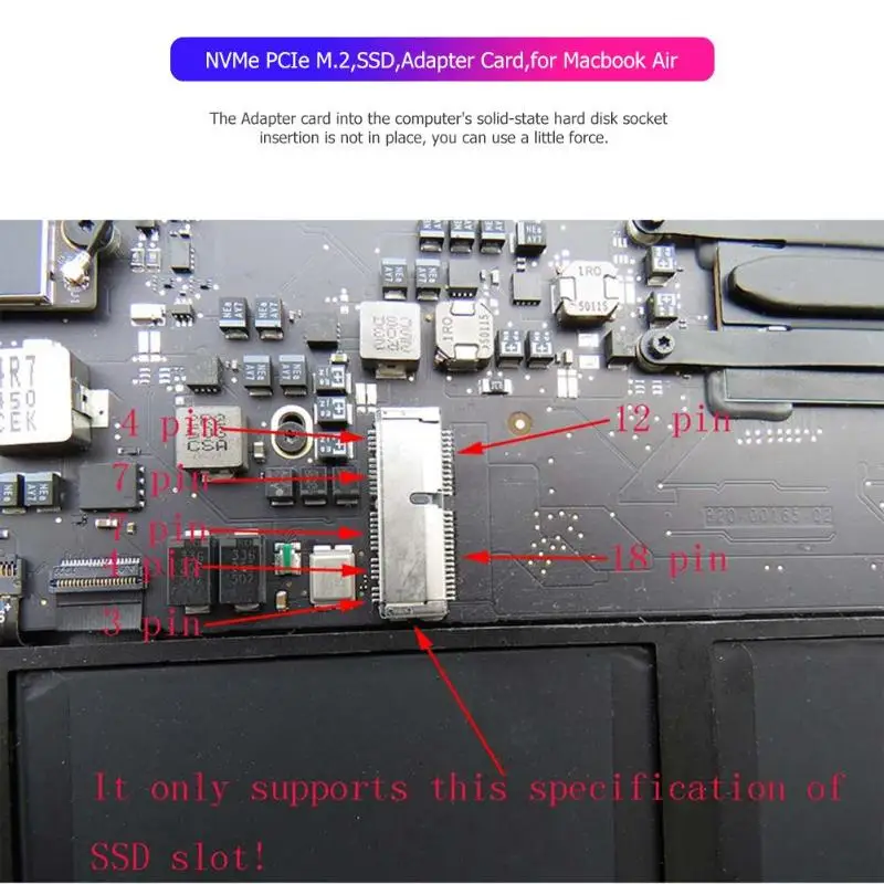 1set Card Expansion Card for Macbook Air 2013 2014 2015 Resistance Power Protection NVMe PCIe M.2 M Key SSD Adapter Dropshipping