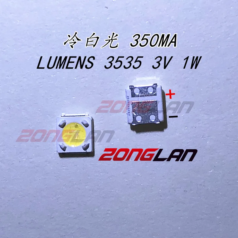

200PCS lumens LED Backlight 1W 3V 3535 3537 Cool white LCD Backlight for TV Application A129CECEBP18A-2092 4D