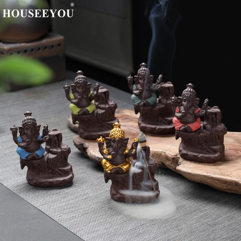 Благовония в форме Будды Ganesha + 20 бесплатных конусов креативный держатель для