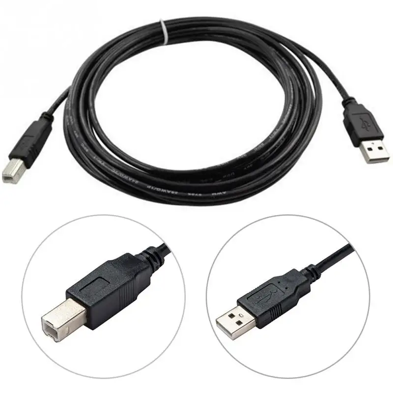 

1M Professional Black USB print line 2.0 Wire A to B high speed Square Mouth Printers Scanner Data Cable Line Lead