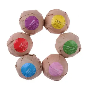

6pcs Sooth Natural Whiten Bubble Bath Salt Ball Essential Oil Shower Balls