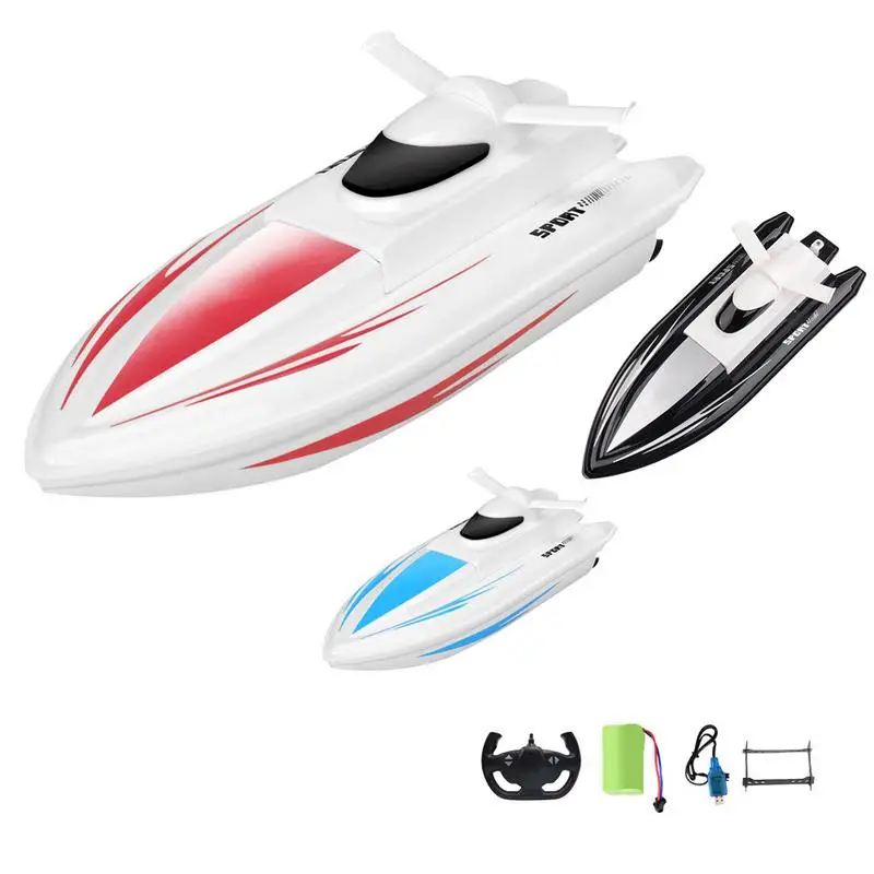 Remote Control 2.4G Remote Control Boat 4 Channel Dual Motor High Speed Boat Competitive Toy Speedboat Model