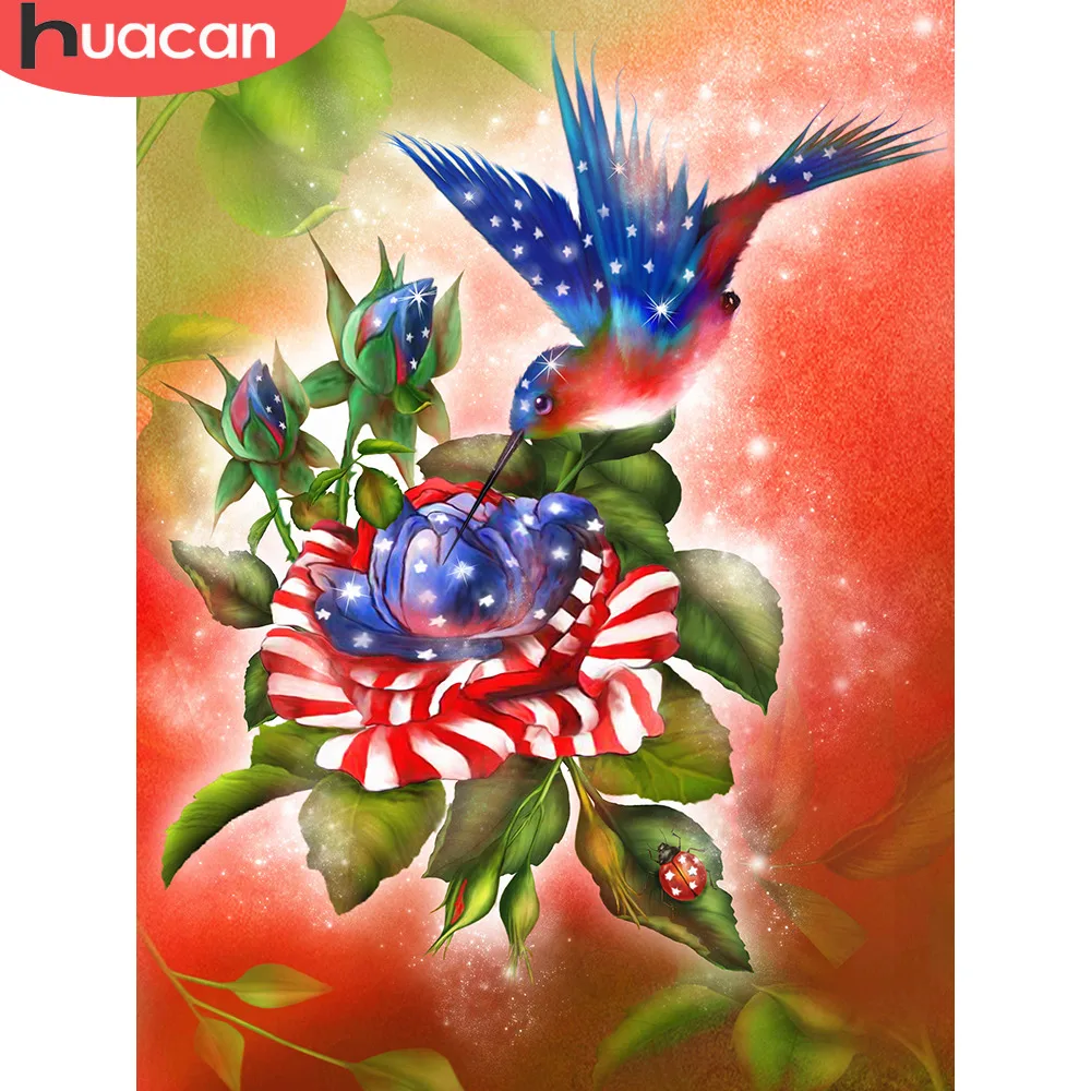 HUACAN Diamond Painting Full Square Animal Bird Rhinestone Picture