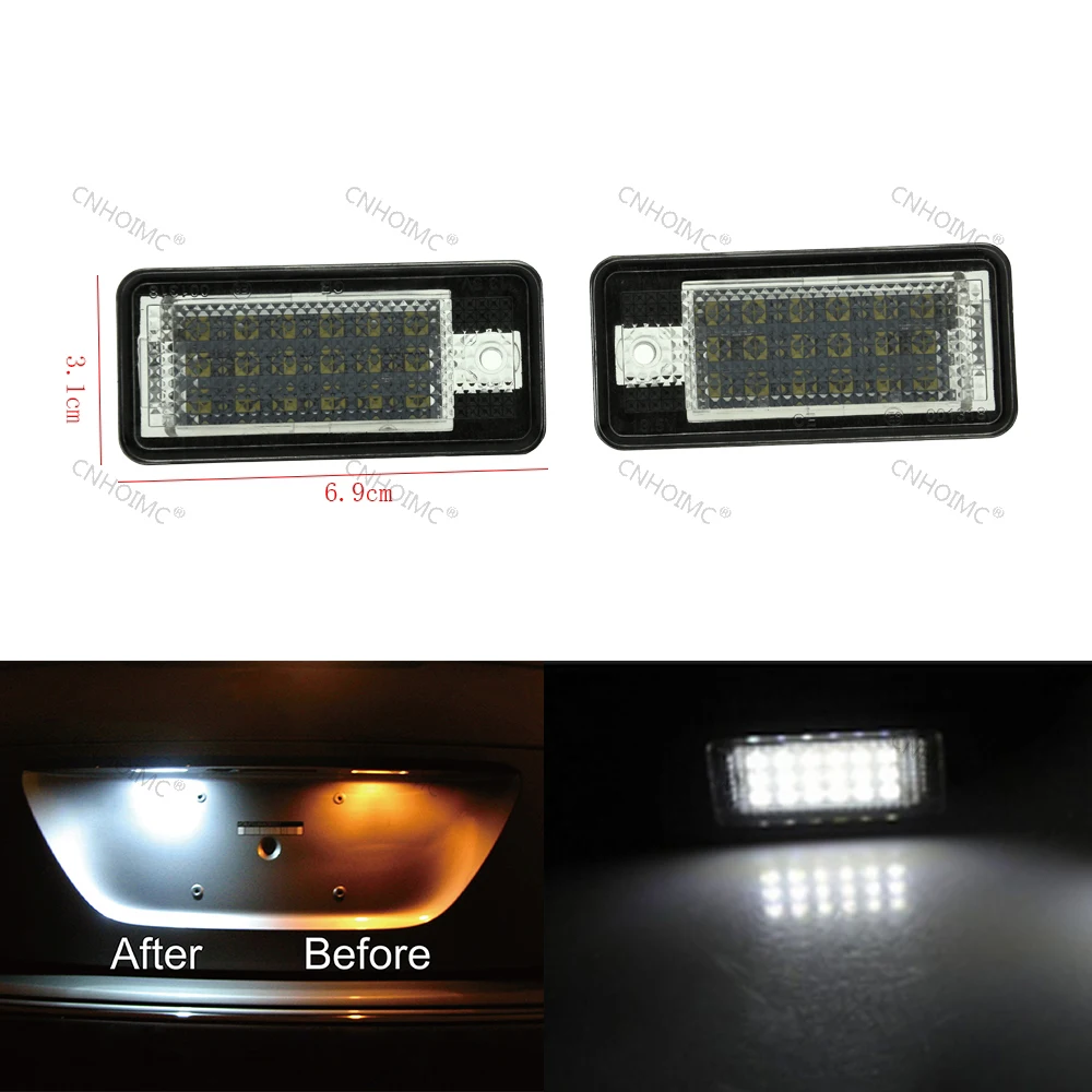 

Brand New LED License Plate Light Number Plate Lamp For Audi A3 A4 S4 RS4 B6 B7 A6 RS6 S6 C6 A5 Q7 S8 Cabriolet 08-09 Tail Light