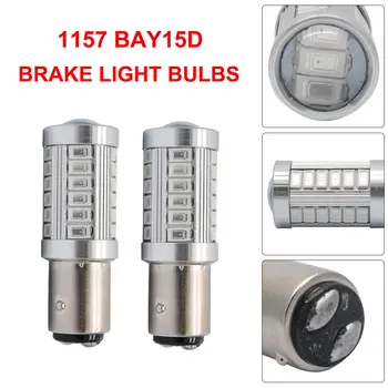 

2X BAY15D 1157 P21/5W Red 5630 33 LED Brake Stop Tail Light Canbus Bulb Globe Car LED Light Tail Stop Light Bulb