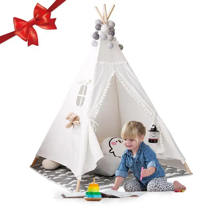 

Baby Indian Style Outdoor Beach Canvas Bed Tent Play House Teepee Dream Princess Tents Indoor Toy Game Cubby House For Child