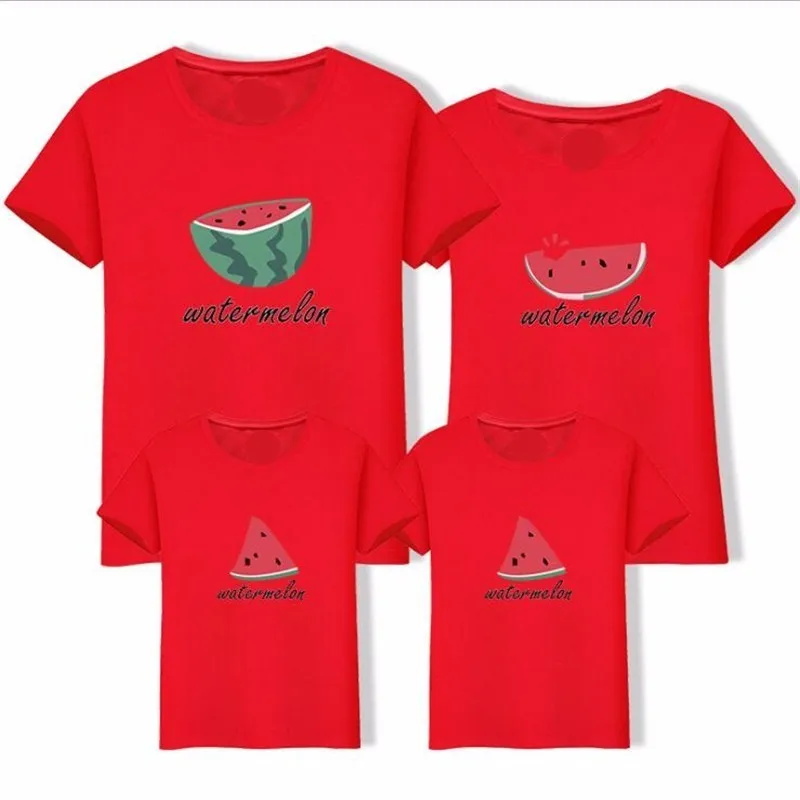 LILIGIRL «Mommy and Me» с принтом в виде арбуза; футболка Костюмы для Семейные комплекты для мамы, дочки, папы и рубашки для сына верхняя одежда