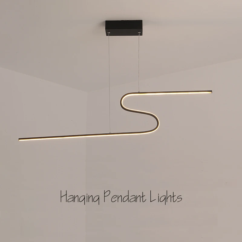 

NEO Gleam Z Shape Hanging Pendant Lights For Dining Room Kitchen Room Home Deco Black or White Finish Pendant Lamp AC90-265V