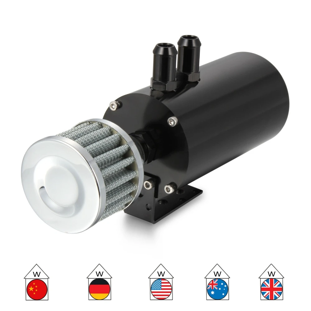 ENGINE OIL CATCH CAN RESERVOIR TANK BREATHER OIL SEPARATOR ALUMINUM