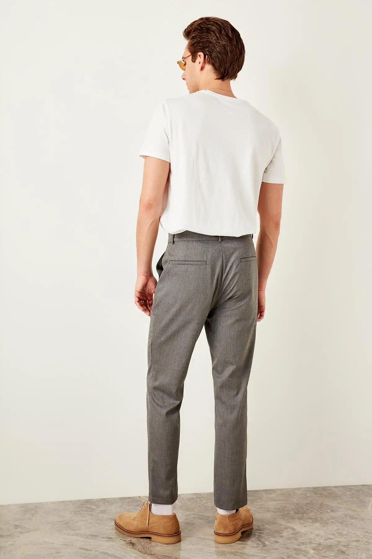 TRENDYOL мужские серые брюки морковь Fit TMNAW19ET0012|Брюки |