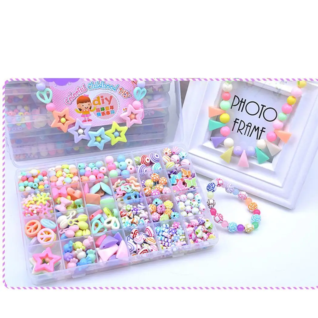 Красочные бусины для девочек DIY игрушка головоломка игрушки ювелирное ожерелье