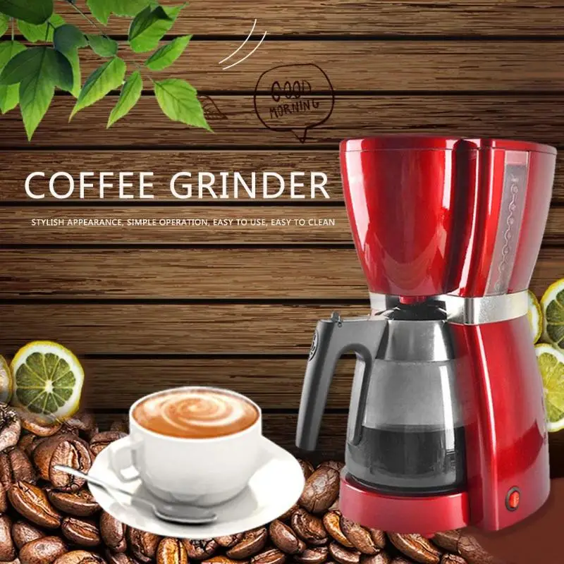 

220-240V 1800ML Portable Electric Drip Coffee Machine Household Coffee Tea Maker Tea Coffee Pot Red