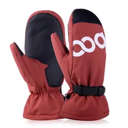 Зимние ветрозащитные спортивные перчатки водостойкие Лыжные рукавицы (красный, S)