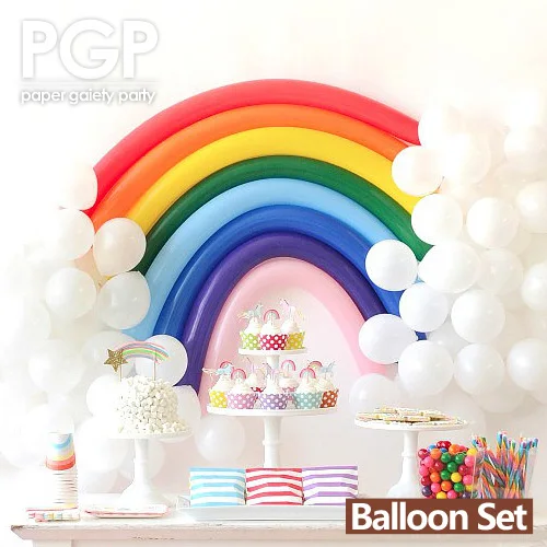 

[PGP]Rainbow Balloon Set, for Easter Girls Kids birthday Spring 1st Baby Shower Children's Day Unicor Party Decoration Backdrops
