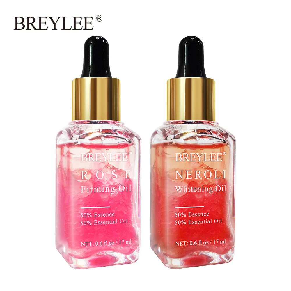 

BREYLEE 2PCS Rose Firming Essential Oils Whitening Serum Hyaluronic Acid Moisturizer Essence Anti-Aging Wrinkles Face Skin Care