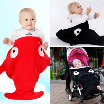 

New Baby Sleeping Bag Shark Strollers Bed Blanket Swaddle Winer Baby Sleep Sack