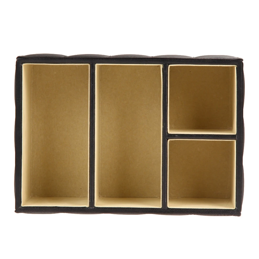 Pu Leather Storage Boxes Luxury For Remote Control Phone Cosmetic Make Up Container Office  Home Car Organizer Black