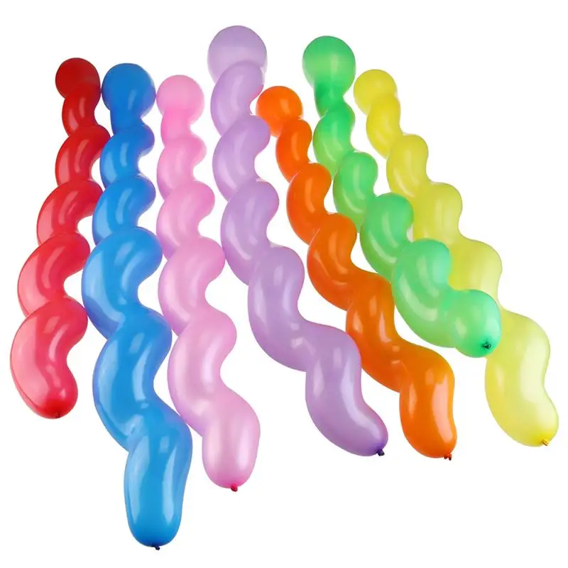 

100pcs Spiral Latex Party Balloons Thicken Twisted Balloons For Birthday Festival Party Wedding Supplies Decoration (Mix Color)