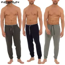 INCERUN Для мужчин пижамные штаны пижамы Фитнес шнурок для отдыха брюки Для мужчин Удобные Мягкие штаны для сна Для мужчин сна