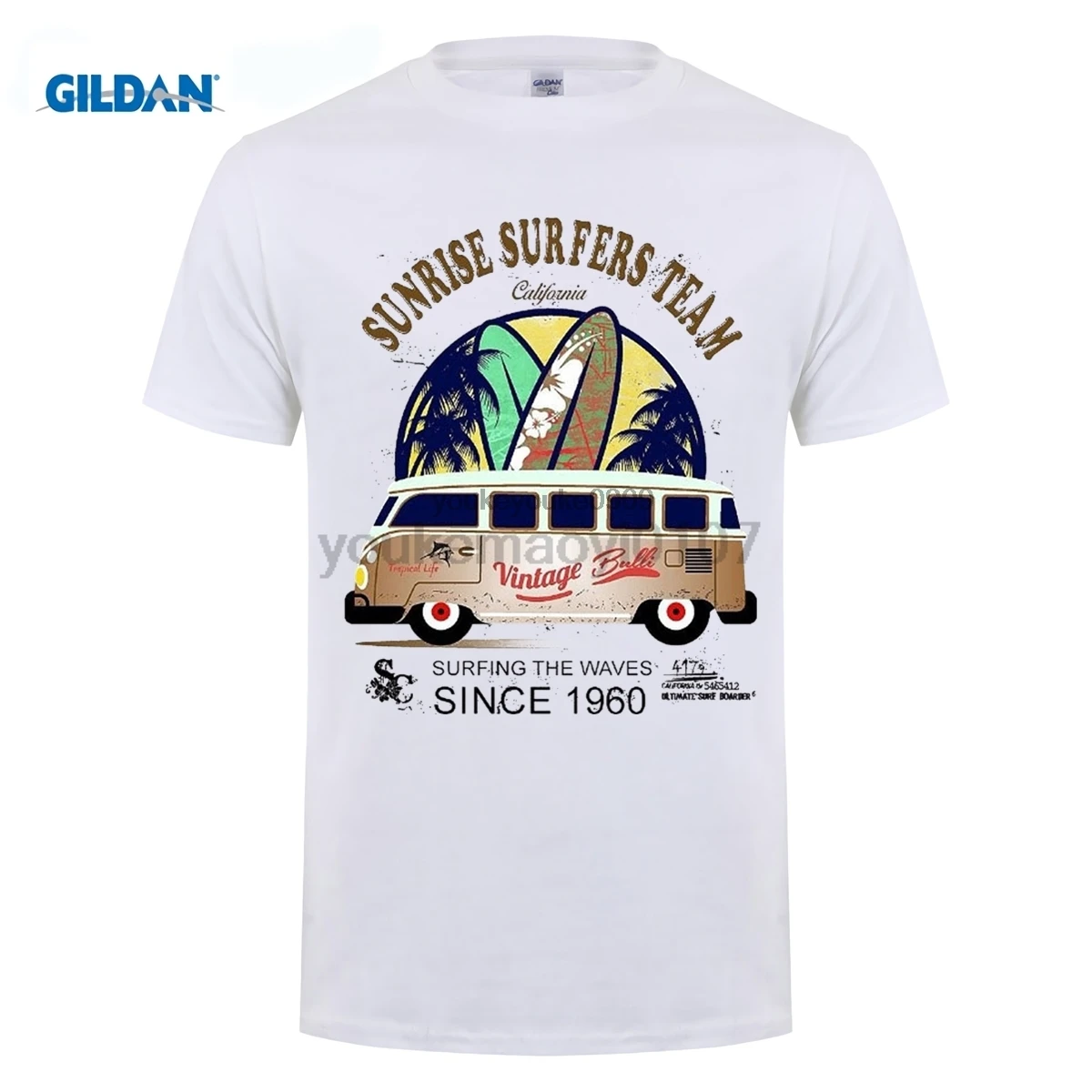 

GILDAN 2017 Newest Letter Print Tee Cool Fashion Novelty Style T shirt Surfer Bus Surfings Retro Samba T1 T2 Auto Car Tee