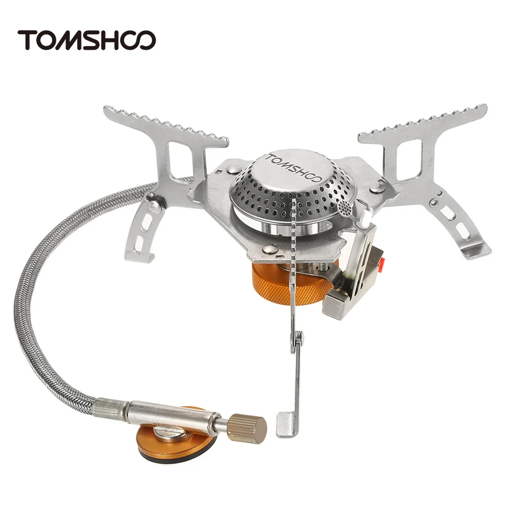 

TOMSHOO Outdoor Stove Camping Stoves Kit Compact Foldable Backpacking Gas Windshield Cartridge Adapter Cookware Set Accessories