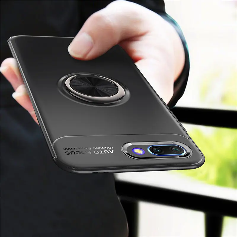 

For Huawei P Smart 2019 POT LX1 LX3 Case Soft Silicone TPU Cover for Huawei P Smart 2021 Magnetic Car Holder Ring TPU Cases