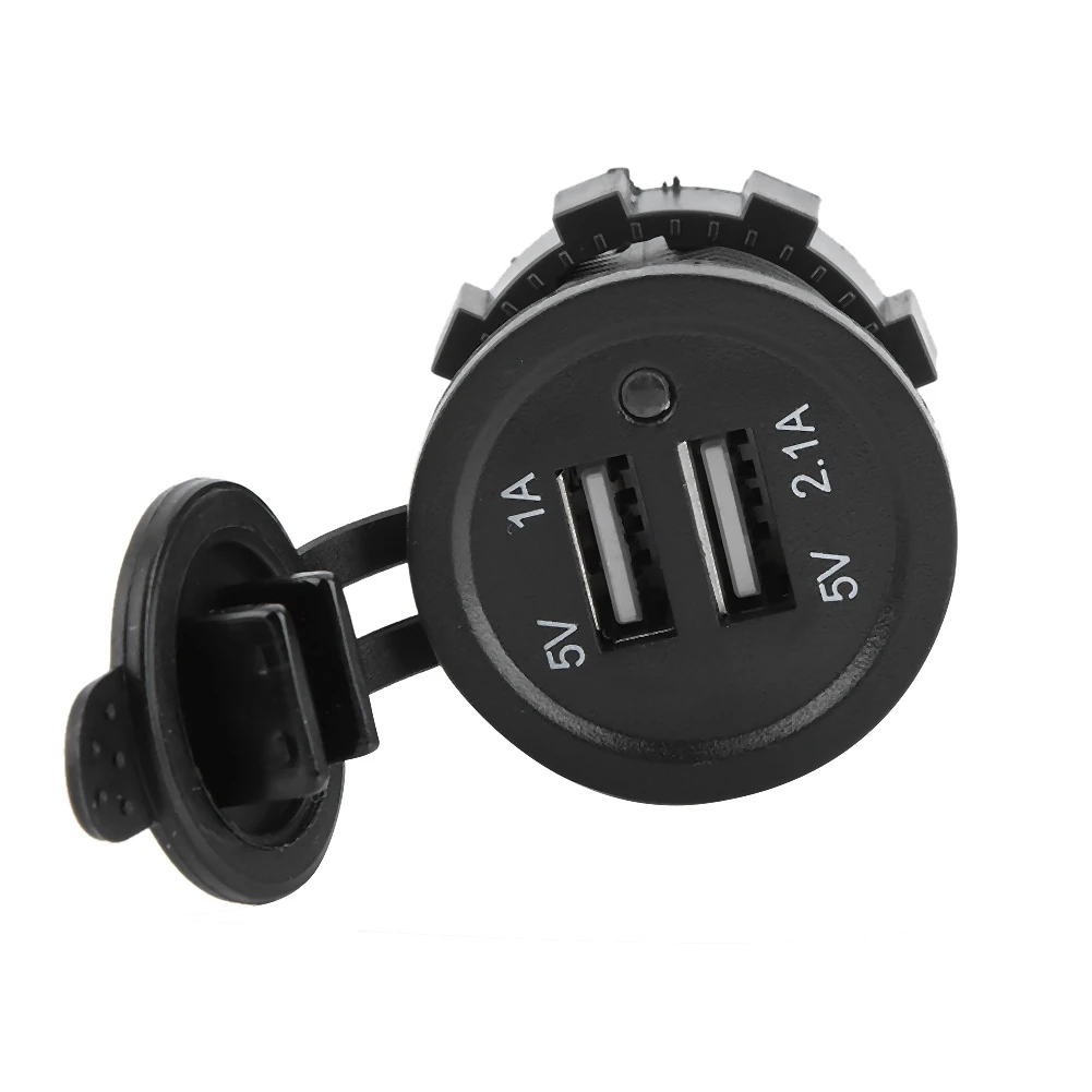 3.1A ABS Dual USB зарядное устройство черный для автомобиля мотоцикла лодки синий