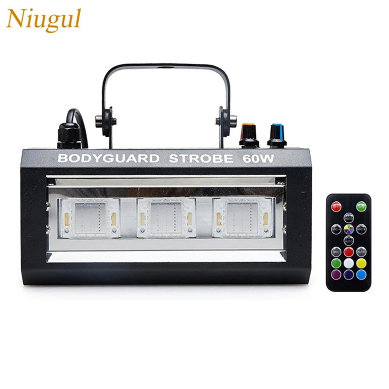 

60W RGB Strobe Light ,Stroboscope,LED Disco Strobe Lights Wireless Remote Control DJ Flashing Stage Light For KTV Party Lighting