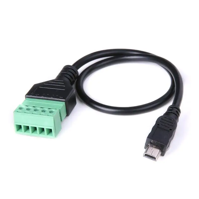 Мини USB мужчина до 5 Pin разъем w/щит переходник для кабельных наконечников