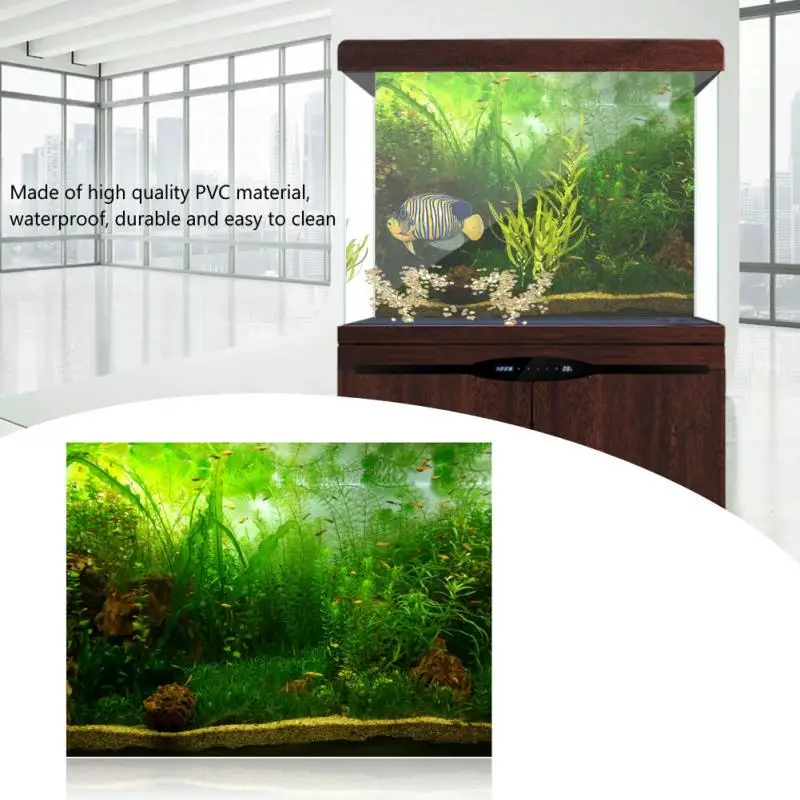 12246cm Nikou Fish Tank Poster Aquarium Background Poster Water Grass Style PVC Adhesive Decor Pape 