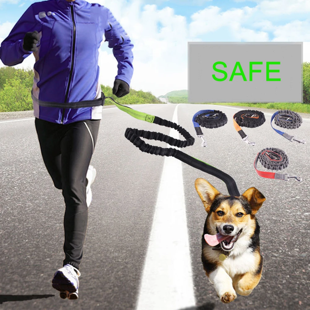 

130-185 cm Pet Elastic Belt Running Dog Leash Pet Accessories Dog Leash Set Hands Free Jogging Lead and Adjustable Waist Rope
