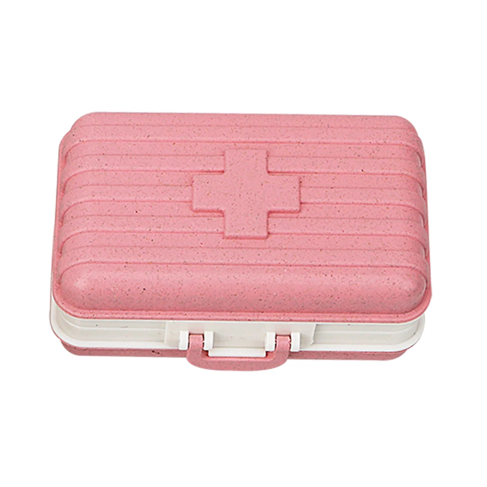 

Random 6 Compartments Storage Box Case For Pills Button Clip Mini Cute Tin Home Organizer Suitcase Shape Home Supplies