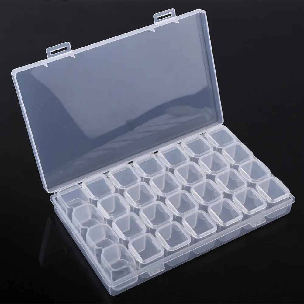 Прозрачный 28 слотов Регулируемый планшет медицинский ящик держатель для хранения Органайзер для хранения ювелирных изделий Органайзер коробка контейнер для таблеток Чехол