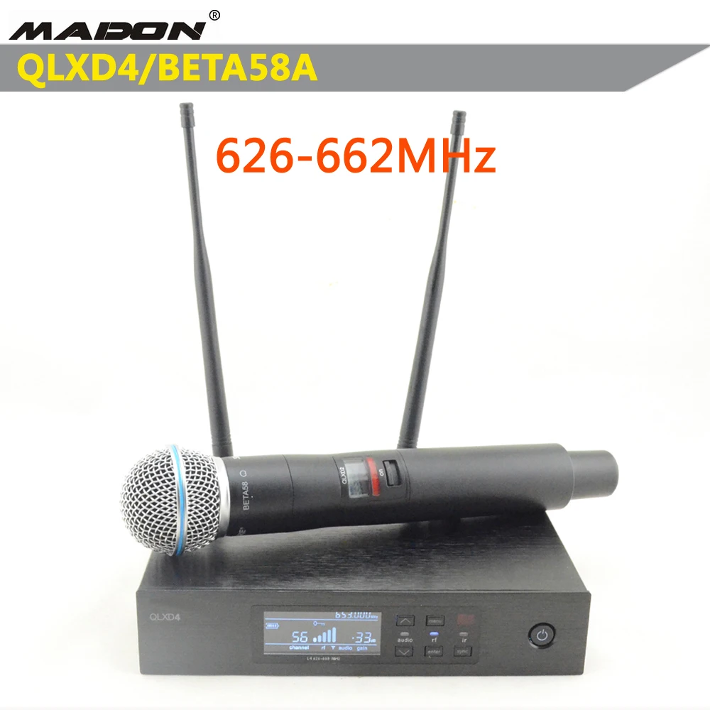 Беспроводной микрофон QLXD4/BETA58A 626 662 МГц Беспроводная микрофонная система