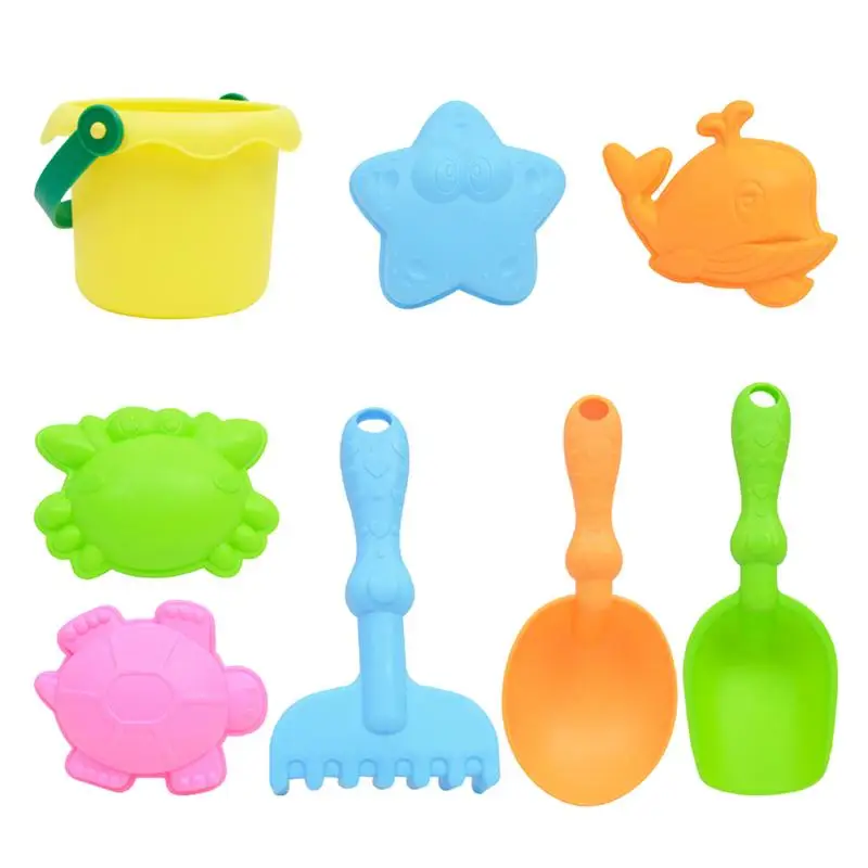 8 Pcs Sand Toys Plastic Creative Portable Sand Toy Beach Toys Sand