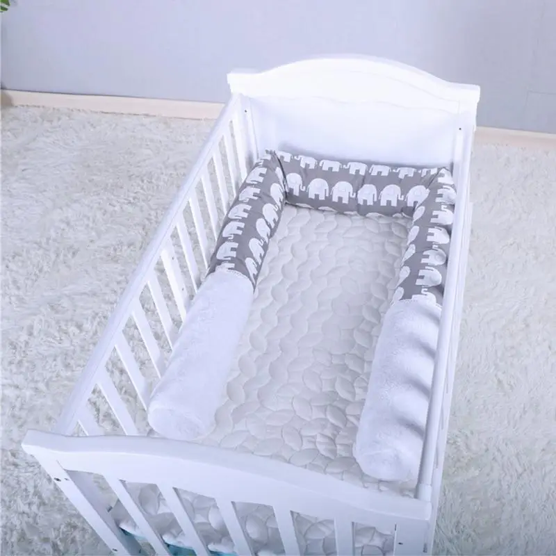 Baby Bed Thicken Bumpers One-piece Crib Around Cushion Cot Protector Pillows Safety Collision Barrier Cotton Pillow Stuffed Toy